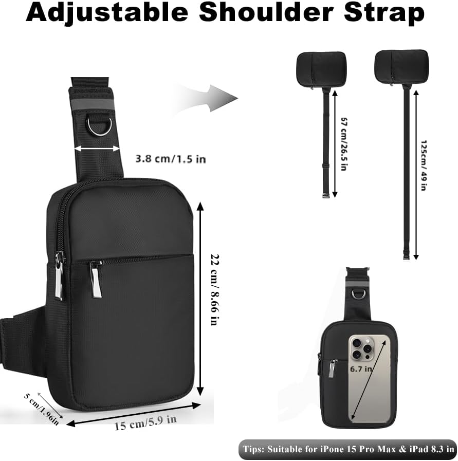 Mini Sling Bag for Men Women Small Crossbody Backpack Shoulder Bags with  & Waterproof for Hiking Trave Running