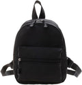 Casual Nylon Women Mini Backpack Fashion Solid Color Preppy Style Female Small Travel Knapsack Rucksacks (Style A Black)