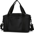 Weekender Bags for Women, Personal Item Travel Bag, Overnight Bag Luggage Bag, Foldable Sports Tote Gym Bag for Men, Travel Tote Bags with Detachable Shoulder Strap and Wet Compartment (Black),