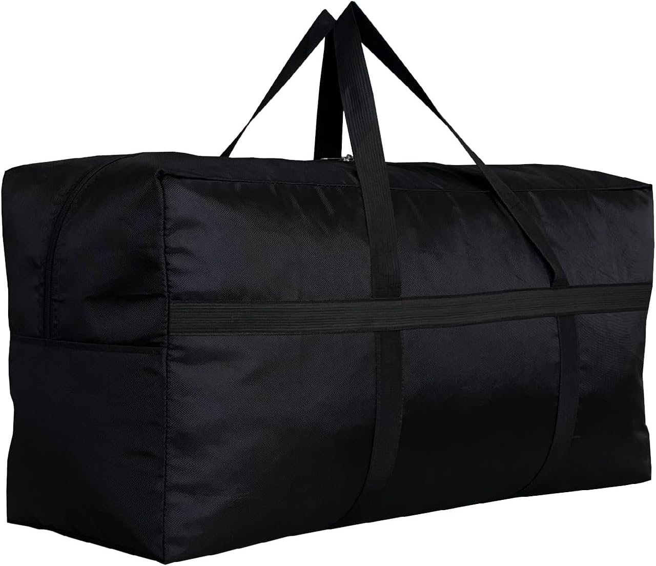 Extra Large Storage Duffle Bag with Zippers and Handles, Black Big Foldable Duffle Bag for Travel-130L