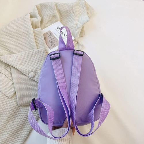 Casual Nylon Women Mini Backpack Fashion Solid Color Preppy Style Female Small Travel Knapsack Rucksacks (Style B Zebra)