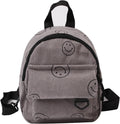 Small Backpack Purse Cute Mini Corduroy Bookbag Toddler Backpack School Bags for Women Girls Boys Teens Kids (gray)