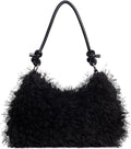 Women's Fluffy Faux Fur Underarm Bags Fuzzy Shoulder Bag Plush Purse