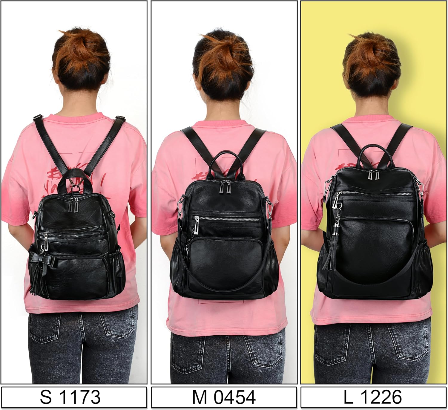 Women Backpack Purse Leather Vegan Ladies Fashion Designer Rucksack Convertible Travel Shoulder Bag with Tassel