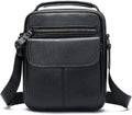 Man Purses and Bags Small, Mini Genuine Leather Messenger and Shoulder Bag for Men with lots of Zipper Pockets