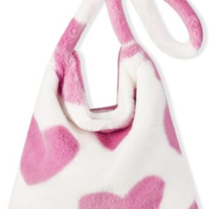 Fluffy Shoulder Plush Bags Women Ladies Tote Bag Fluffy White Furry Purse Handbag for Winter