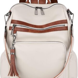 Women Backpack Purse Leather Vegan Ladies Fashion Designer Rucksack Convertible Travel Shoulder Bag with Tassel