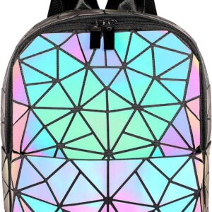 Geometric Luminous Purses and Handbags for Women Holographic Reflective Crossbody Bag Wallet