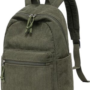 Girls Mini Backpack Women Small Backpack Purse Teens Cute Casual School Bookbag(Corduroy Army Green)