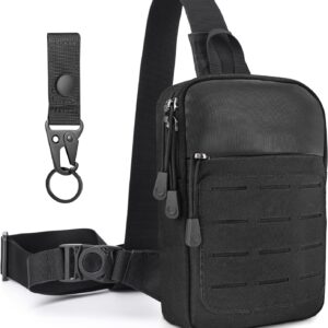 Tactical Sling Bag Small  Zipper Mens  Crossbody Work Tool Utility Bag with Tactical Keychain